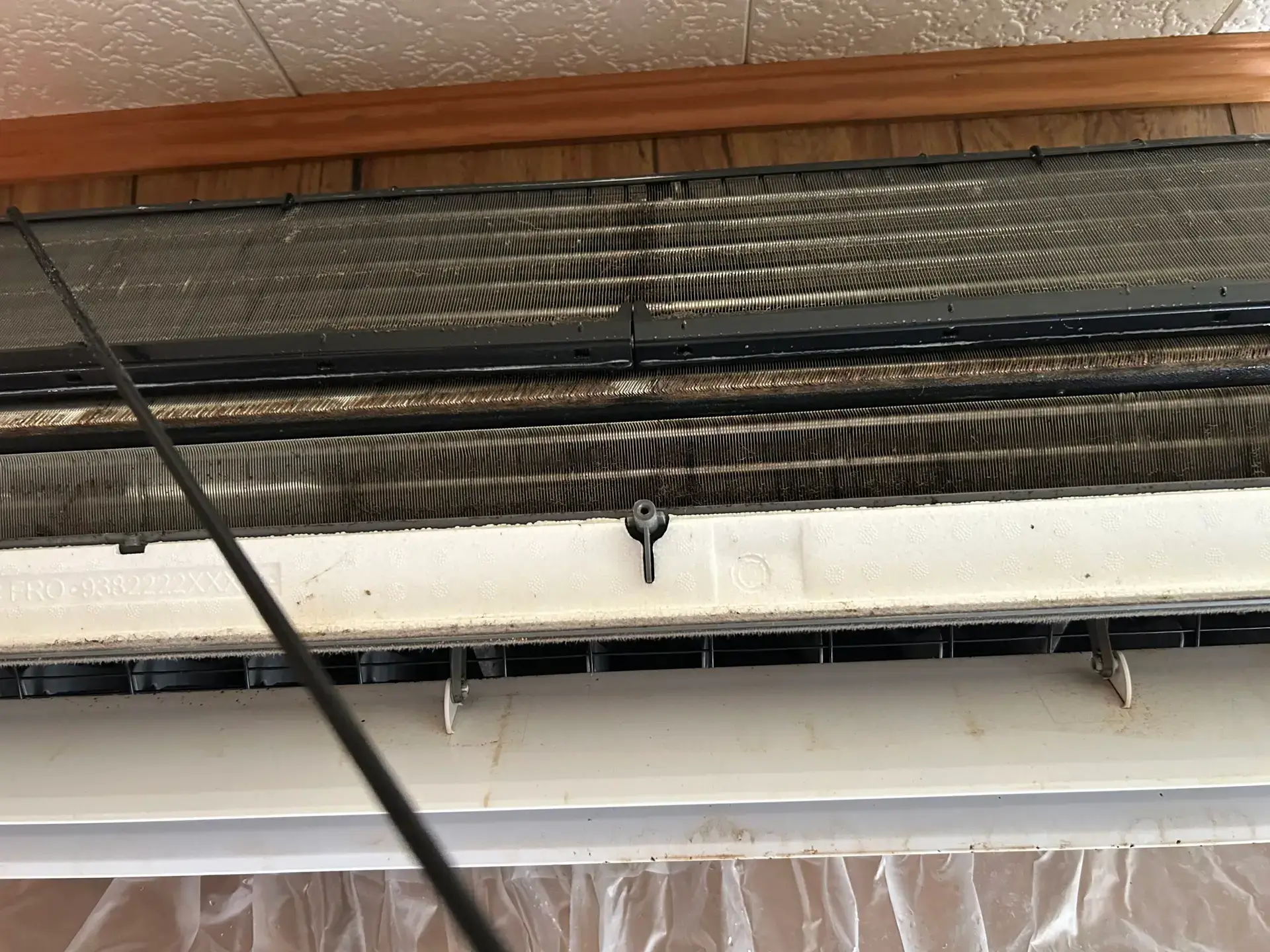 Springfield Heat Pump Cleaning Before Dirty heat pump unit before professional cleaning in Springfield Maine