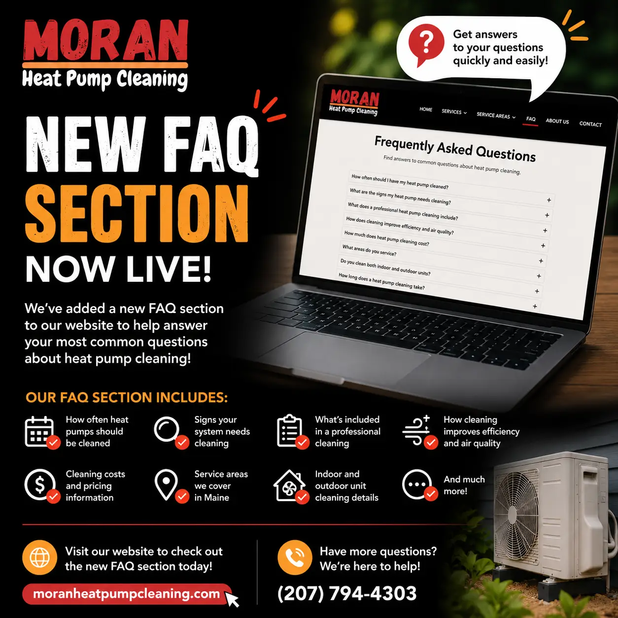 Heat Pump Cleaning FAQ - Moran Heat Pump Cleaning Penobscot County Maine
